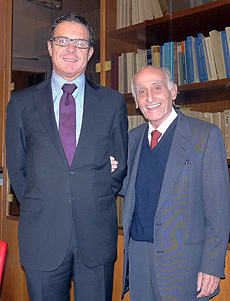 Il direttore della sede di Piacenza-Cremona Mauro Balordi con l'ingegner Eugenio Parizzi