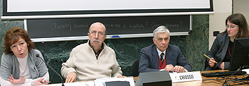 Il tavolo dei relatori del seminario Ceriform. Da sinistra: Katia Montalbetti, Vittorio Campione, Giorgio Chiosso e Cristina Lisimberti