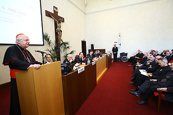 8 giugno 2013. Aula Pio XI. L'intervento del cardinale Scola al convegno "L'Editto di Milano"