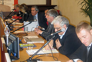 I relatori del convegno dell'Almed in aula Pio XI