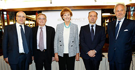 I fondatori di E4Impact. Il rettore Franco Anelli (secondo da destra)