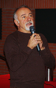 Un momento della lezione di Giorgio Faletti al corso di alta formazione in Scrittura creativa. Milano, Università Cattolica, Aula Bontadini, 28 novembre 2008