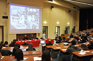 L' incontro delle matricole nell’Aula Gemelli degli Istituti Biologici 