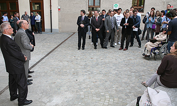 Il cortile del'ateneo dedicato a Dante Alighieri