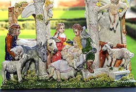 Presepio in mostra nel primo chiostro della sede di largo Gemelli