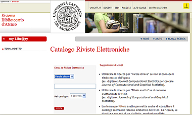 Screen-shot dal sito della Biblioteca