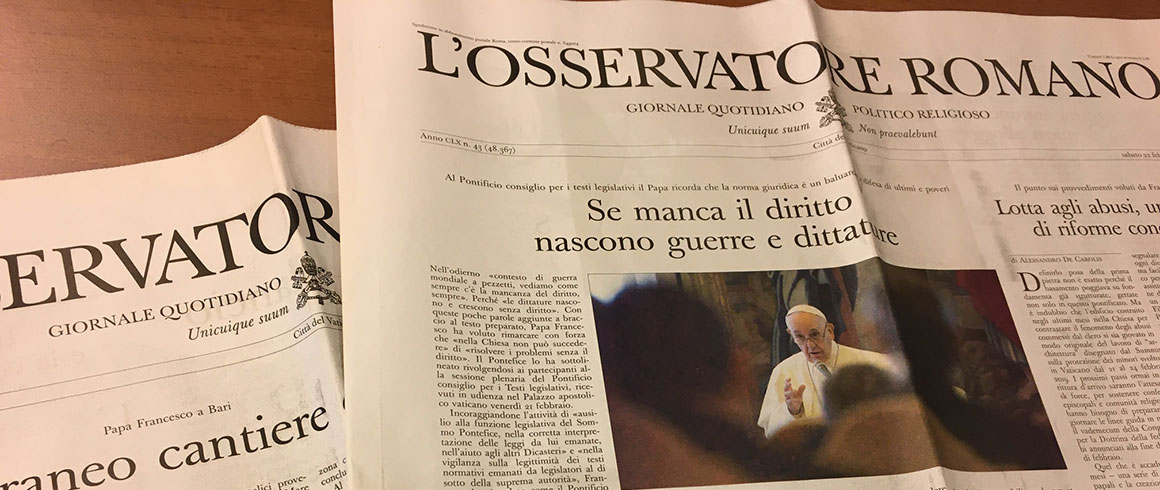 L'Osservatore Romano torna di carta e cambia la veste | Universit Cattolica  del Sacro Cuore