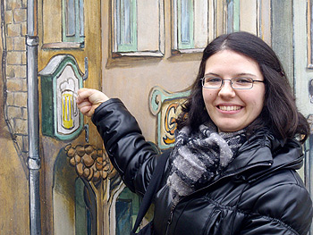 Monica Pretti davanti al Filmstadt di Monaco di Baviera 