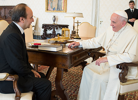 Papa Francesco riceve in udienza privata il rettore dell'Università Cattolica Franco Anelli