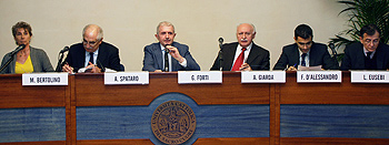 Il tavolo dei relatori intervenuti alla presentazione del libro di Armando Spataro
